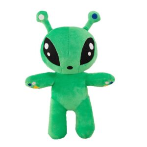 Green big eyed alien plush toy